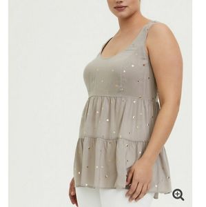 Torrid Taupe/Gold Challis Tunic Tank